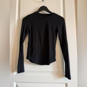 American Eagle Outfitters Black Cleese V-Neck Long Sleeve Top
